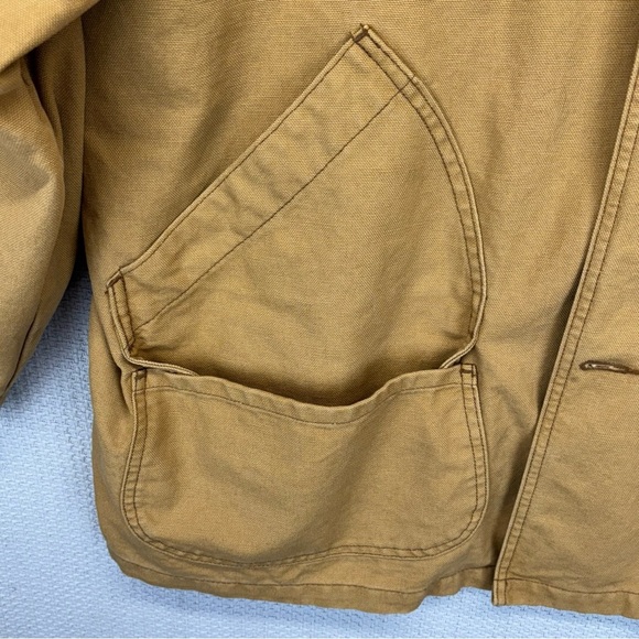 LL Bean Men’s XXL Original Field Coat Barn Chore Tan Jacket Flannel Lined Vtg - Picture 5 of 9